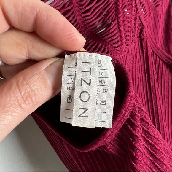 Itzon - Burgundy Cutout Crop Top - Sz. L - Picture 3 of 7